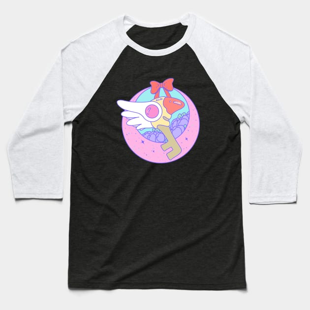 Sakura Bird Key Baseball T-Shirt by Cosmic Queers